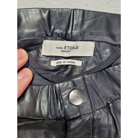Isabel Marant Etoile Pants Womens 24 x 29 (Actual) Black Faux-Leather Skinny - Picture 3 of 8